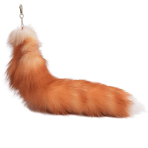 Fuchsschwanz Anhänger Kunstfell Faux Fur Fox Tail Keychain Therian Fuchs Schwanze Furry (2) von ChongKuan