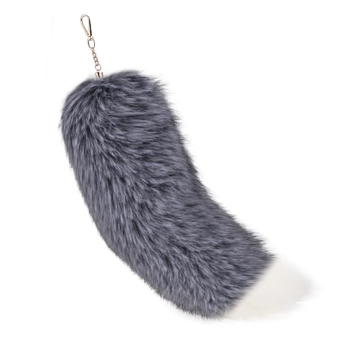 Fuchsschwanz Anhänger Kunstfell Faux Fur Fox Tail Keychain Therian Fuchs Schwanze Furry (3) von ChongKuan