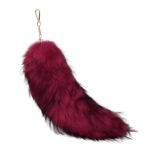 Fuchsschwanz Anhänger Kunstfell Faux Fur Fox Tail Keychain Therian Fuchs Schwanze Furry (7) von ChongKuan