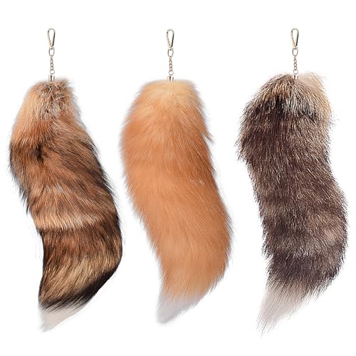 Fuchsschwanz Anhänger Kunstfell Faux Fur Fox Tail Keychain Therian Fuchs Schwanze Furry (9) von ChongKuan