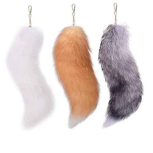 Therian Tail Kunstfell Fuchsschwanz Anhänger Faux Fur Fox Keychain Fuchs Schwanze Furry (18) von ChongKuan
