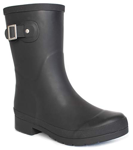 Chooka Damen Mittelhoher wasserdichter Regenstiefel Gummistiefel, Delridge Black, 42.5 EU von Chooka