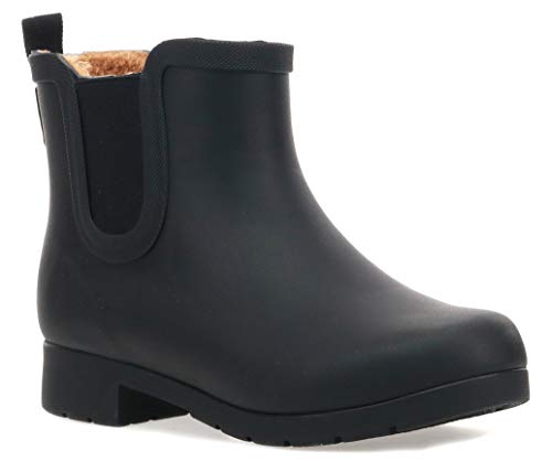 Chooka Damen Waterproof Plush Bootie Chelsea Boot Gummistiefel, Schwarz, 39.5 EU Chooka Damen Waterproof Plush Bootie Chelsea Boot Gummistiefel, Schwarz, 39.5 EU von Chooka