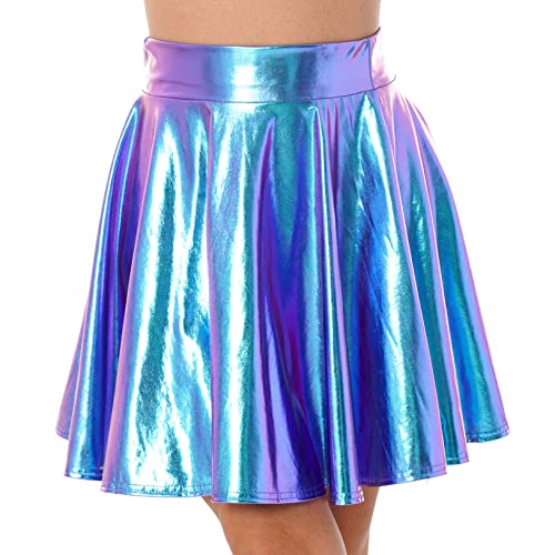 Choomomo Damen Wetlook Rock Mini Faltenrock Shiny Metallic Plisseerock Glänzend Skaterrock Lederrock Gogo Clubwear Blau B M Choomomo Damen Wetlook Rock Mini Faltenrock Shiny Metallic Plisseerock Glänzend Skaterrock Lederrock Gogo Clubwear Blau B M von Choomomo