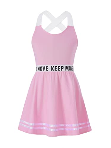 Choomomo Kinder Kleidung Set Tennisanzug Ärmelloses T-Shirt Tops Tennisrock Mit Innenhose Mädchen Tennis Sport Training Fitness Tennisbekleidung Rosa H 158-164 von Choomomo