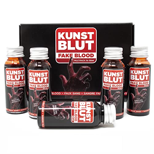 ChooseEco Kunstblut Rot 5 Flaschen á 30ml - Künstliches Halloween Blut Filmblut Vampirblut Zombieblut für Fasching und Karneval von ChooseEco