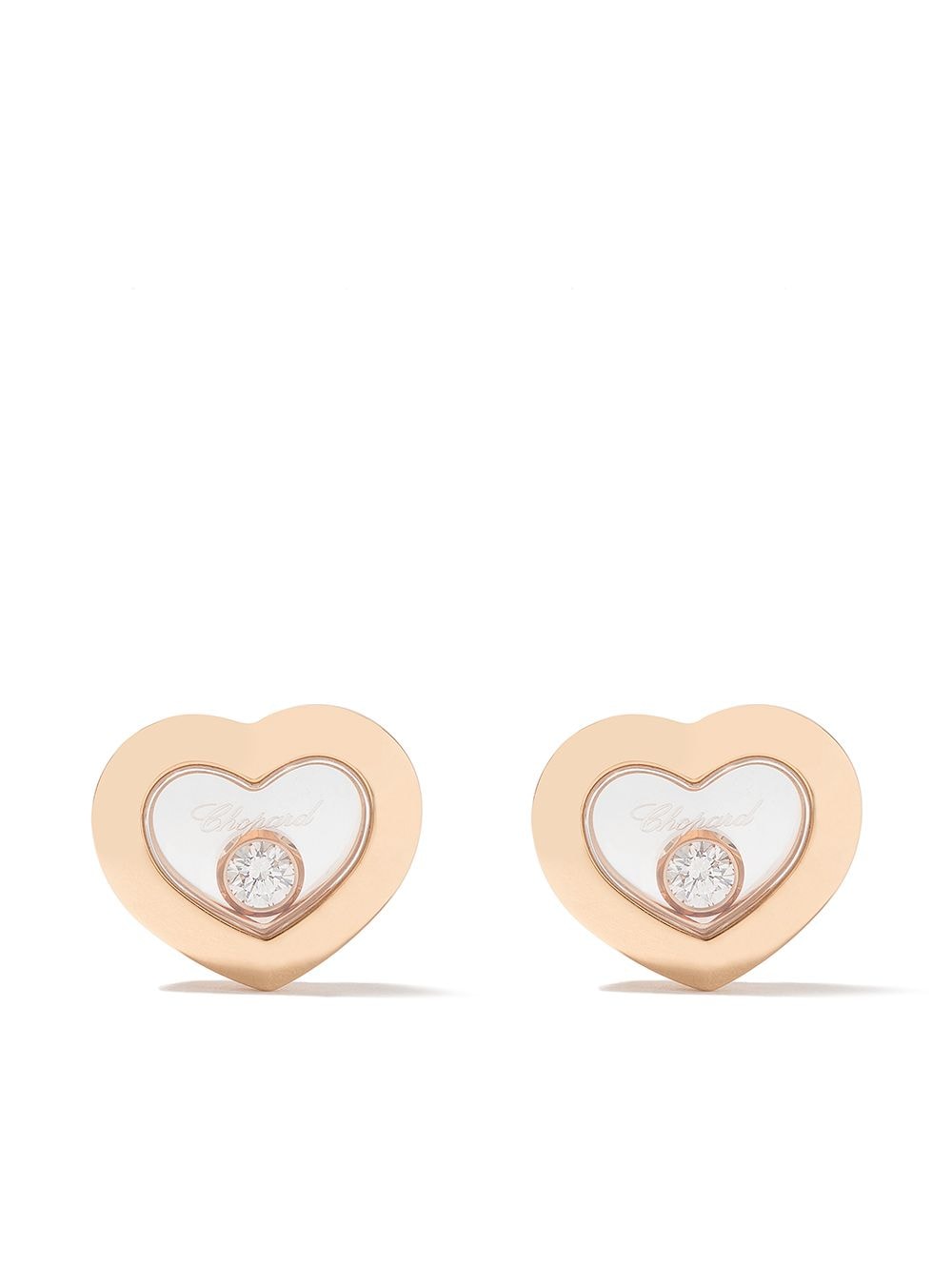 Chopard 18kt 'Happy Diamonds Icons' Rotgoldohrstecker mit einem Diamanten - Rosa von Chopard