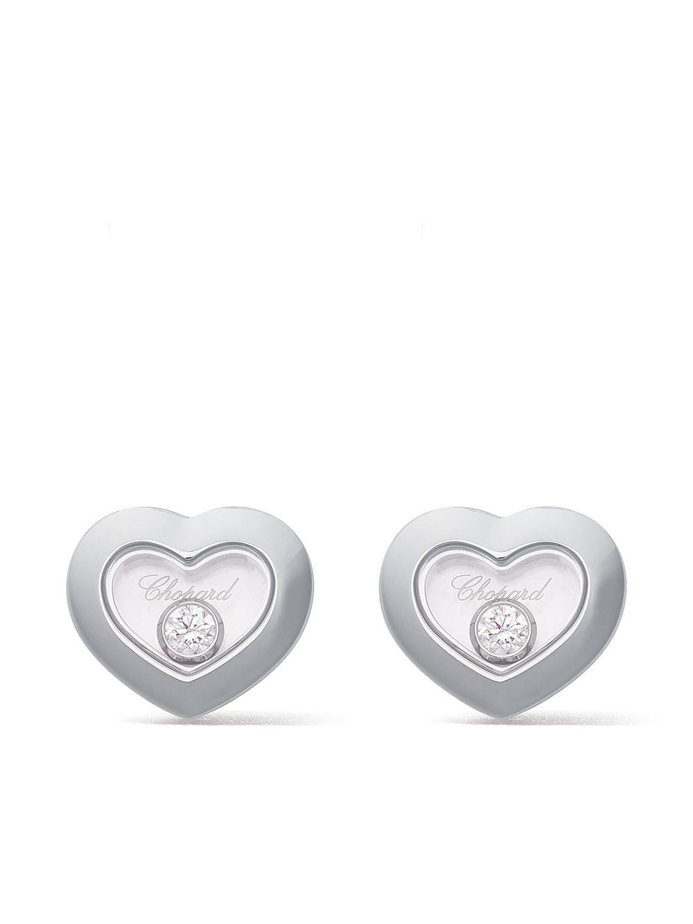 Chopard 18kt 'Happy Diamonds Icons' Weißgoldohrstecker mit einem Diamanten - Silber von Chopard