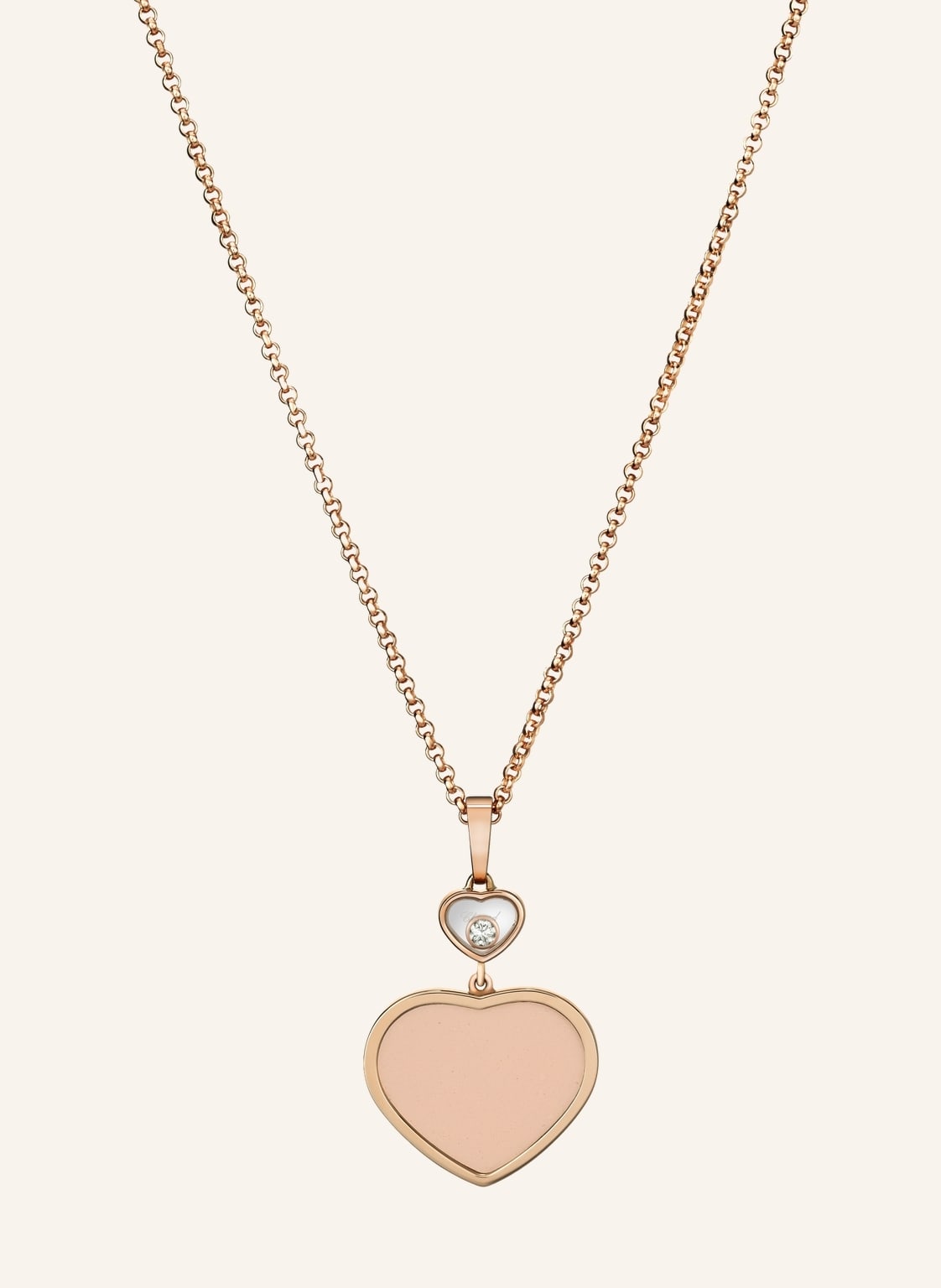 Chopard Anhänger Happy Hearts Anhänger Aus 18 Karat Roségold, Diamanten Und Rosa Stein rosegold von Chopard