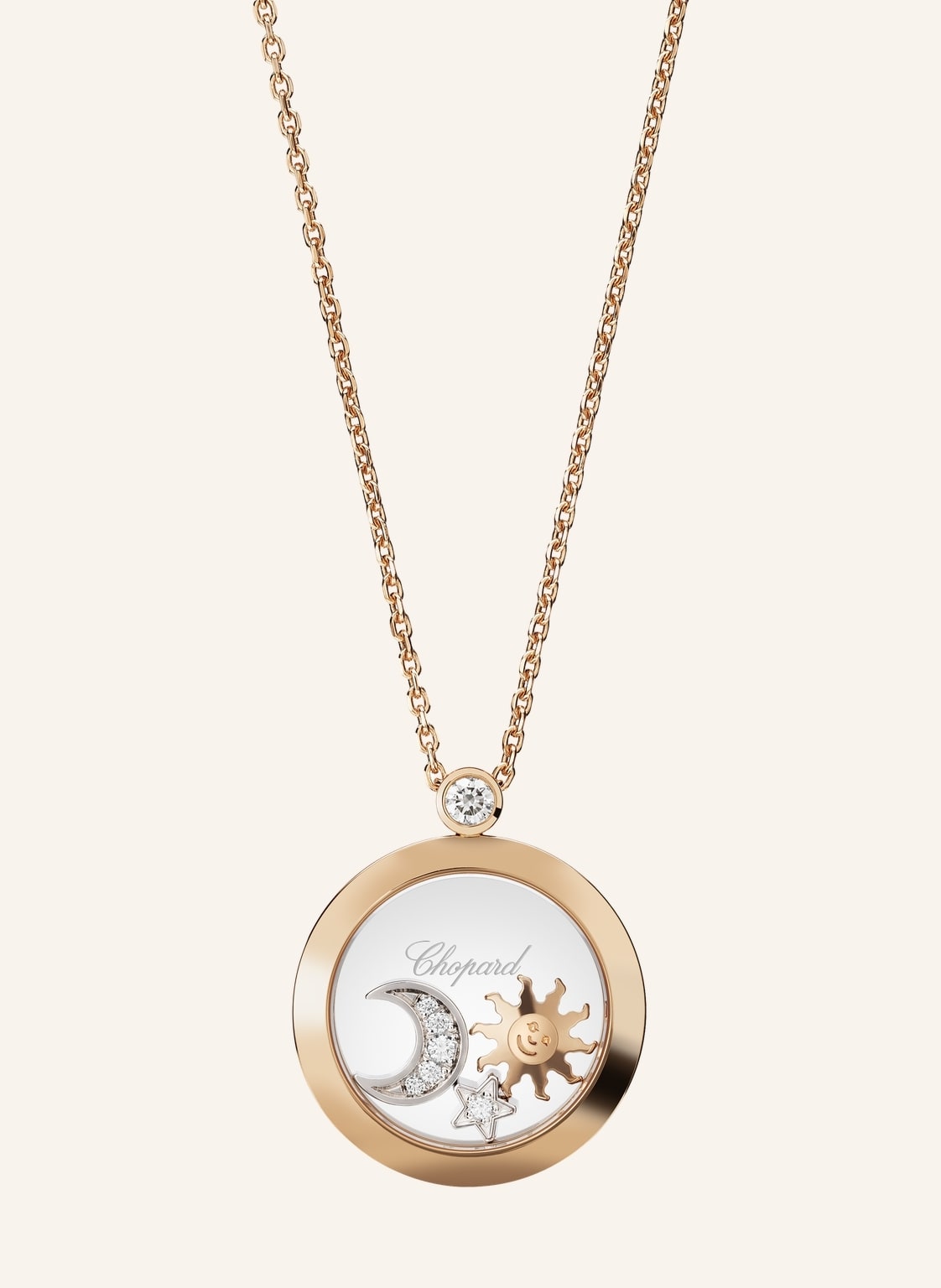 Chopard Anhänger Happy Sun, Moon And Stars Anhänger Aus 18 Karat Roségold Und Diamanten rosegold von Chopard