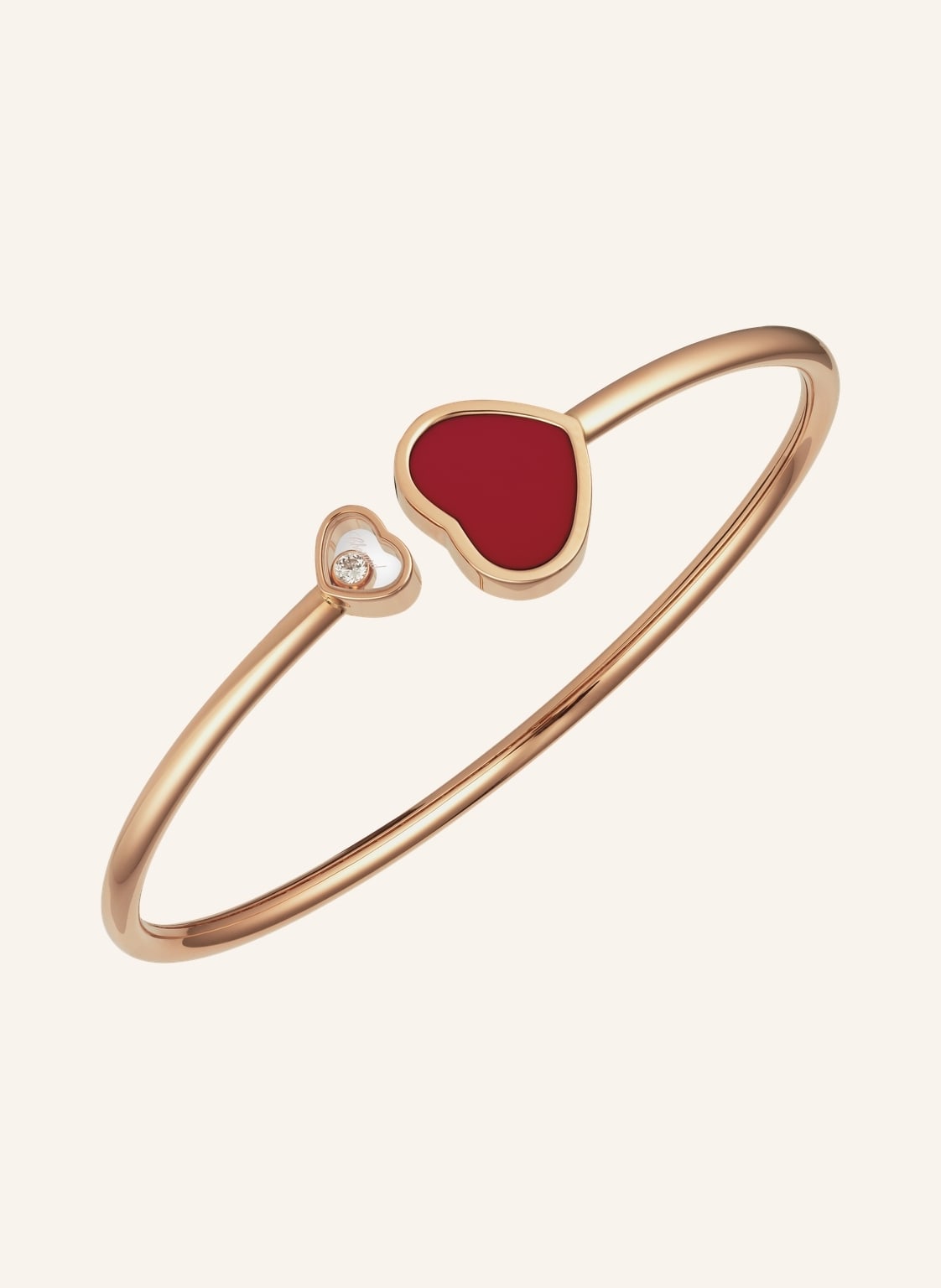 Chopard Armreif Happy Hearts Armreif Aus 18 Karat Roségold, Diamanten Und Roter Stein rosegold von Chopard