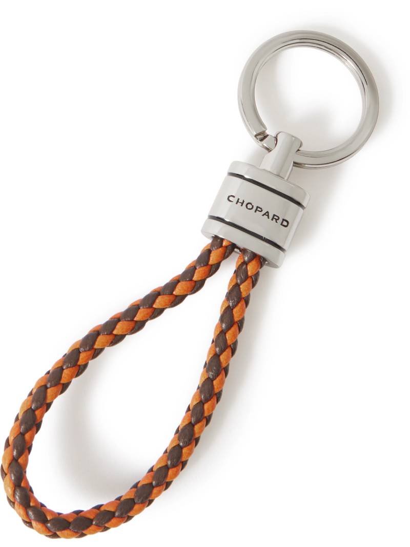 Chopard - Braided Leather and Silver-Tone Keyring - Men - Orange von Chopard