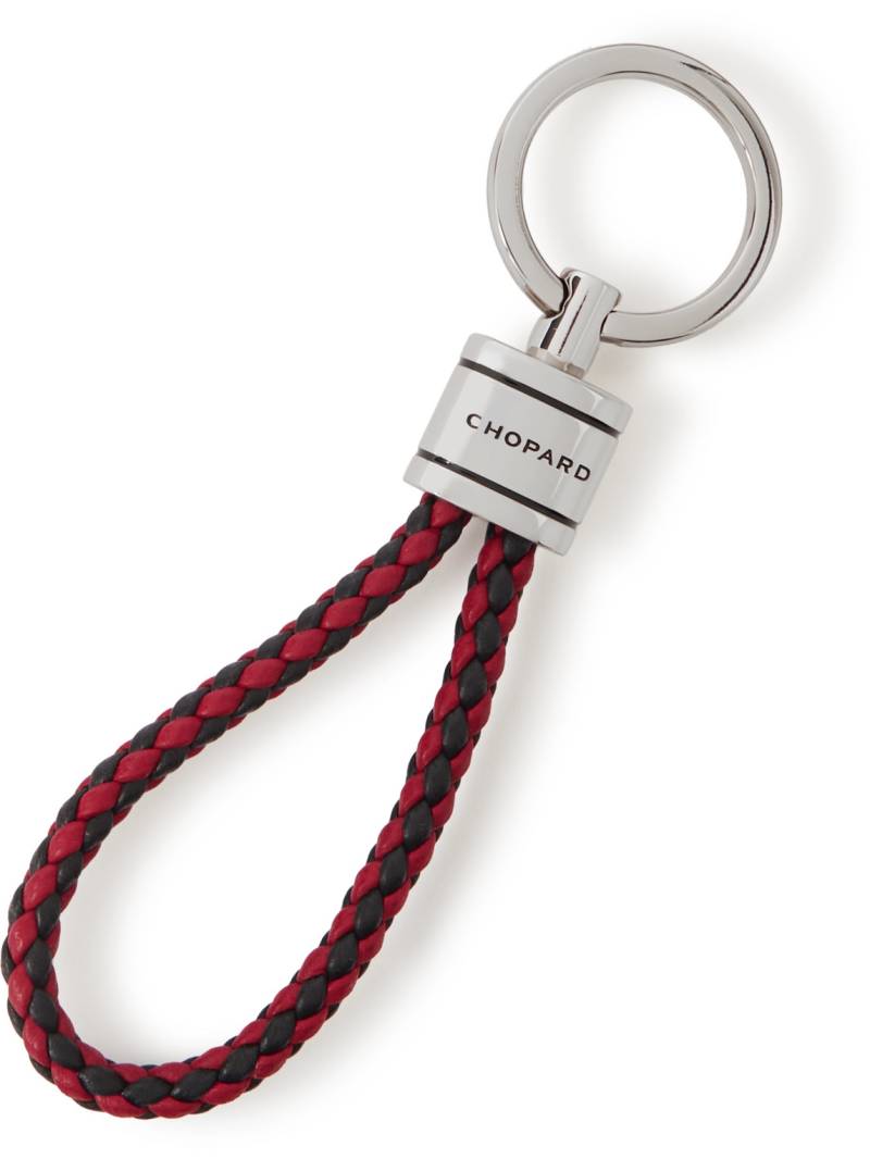 Chopard - Braided Leather and Silver-Tone Keyring - Men - Red von Chopard