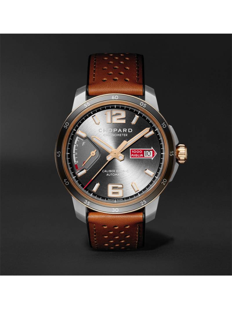 Chopard - Mille Miglia GTS Power Control Limited Edition Automatic 43mm, 18-Karat Rose Gold, Stainless Steel and Leather Watch, Ref. No. 168566-6001 - Men - Gray von Chopard