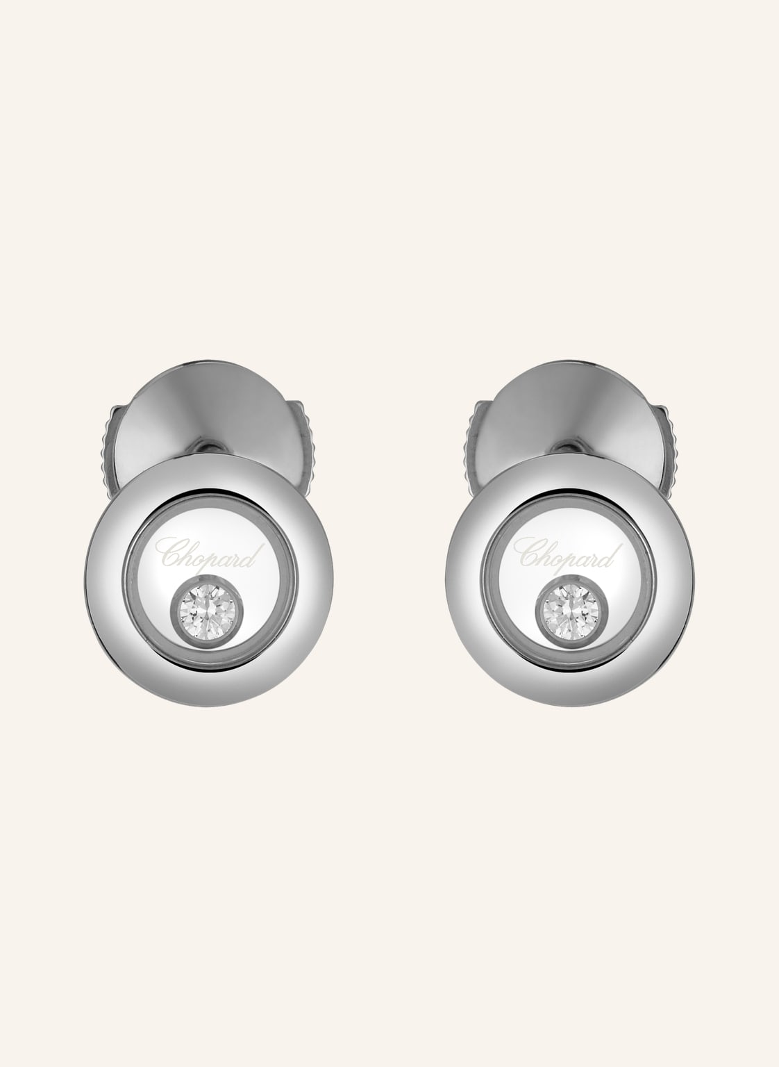 Chopard Ohrring Happy Diamonds Icons Ohrringe Aus 18 Karat Weißgold Und Diamanten silber von Chopard
