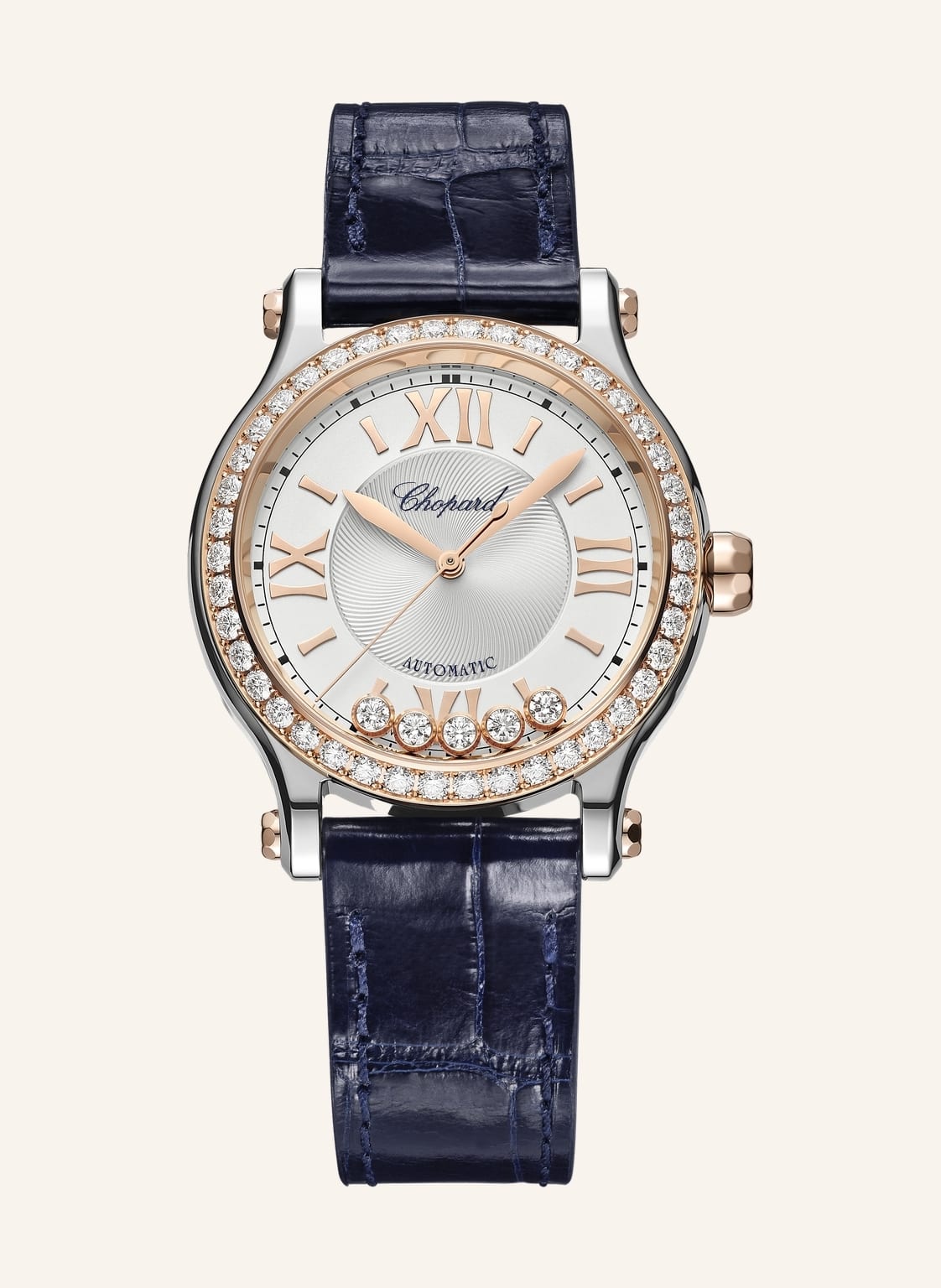 Chopard Uhr Happy Sport Uhr Mit 33 Mm Gehäuse, Automatik, 18 Karat Roségold, Edelstahl Und Diamanten rosegold von Chopard