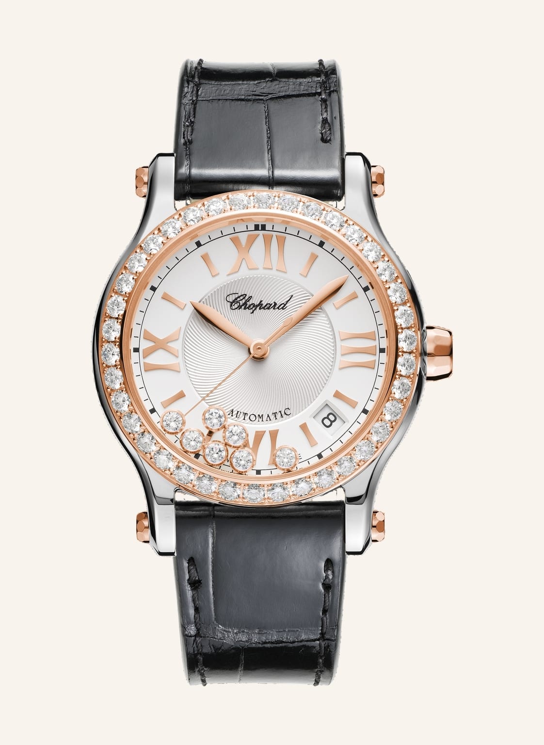 Chopard Uhr Happy Sport Uhr Mit 36 Mm Gehäuse, Automatik, 18 Karat Roségold, Edelstahl Und Diamanten rosegold von Chopard