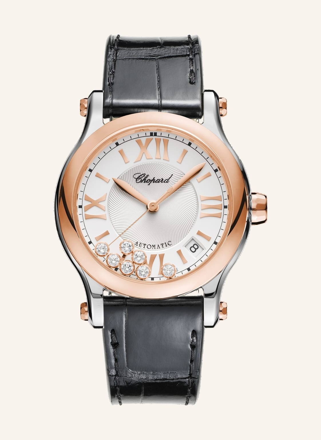 Chopard Uhr Happy Sport Uhr Mit 36 Mm Gehäuse, Automatik, 18 Karat Roségold, Edelstahl Und Diamanten rosegold von Chopard