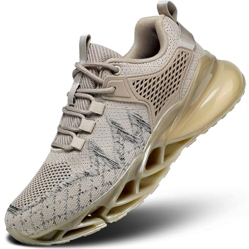 Modische Herren-Sneaker, Laufschuhe, Walkingschuhe, bequem, rutschfest, Arbeit, Sport, Athletik, Tennisschuhe, Z82 Khaki, 46 EU von Chopben