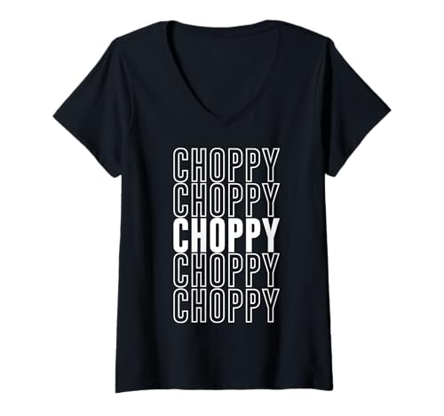 Damen Abgehackt T-Shirt mit V-Ausschnitt Damen Abgehackt T-Shirt mit V-Ausschnitt von Choppy Apparel