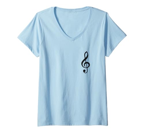 Damen Notenschlüssel Sänger Dirigent Bassgitarrist Chor Geschenk T-Shirt mit V-Ausschnitt Damen Notenschlüssel Sänger Dirigent Bassgitarrist Chor Geschenk T-Shirt mit V-Ausschnitt von Chor Sänger Musiker Gitarrist Dirigent Orchester