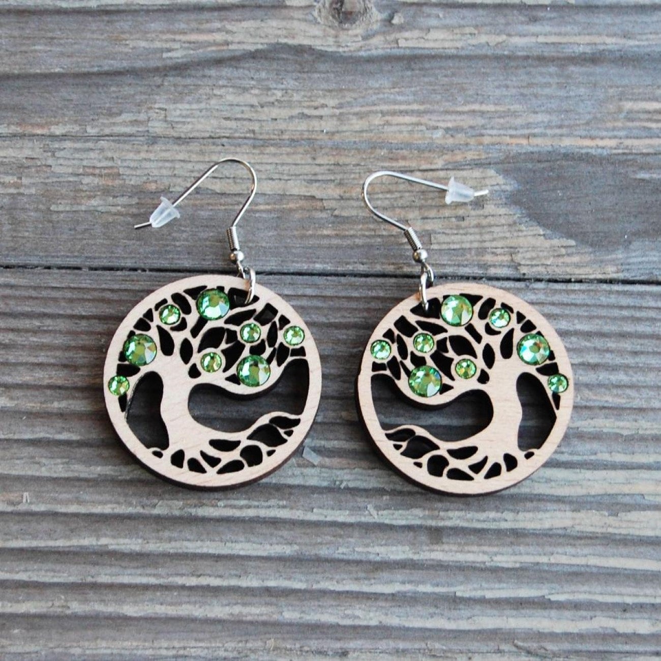 Baum Des Lebens Ohrringe Holzohrringe Mit Kristall, Einzigartige Geschenke Für Frauen, Holzschmuck, Valentinstag Geschenk, Muttertag von ChoralisArt