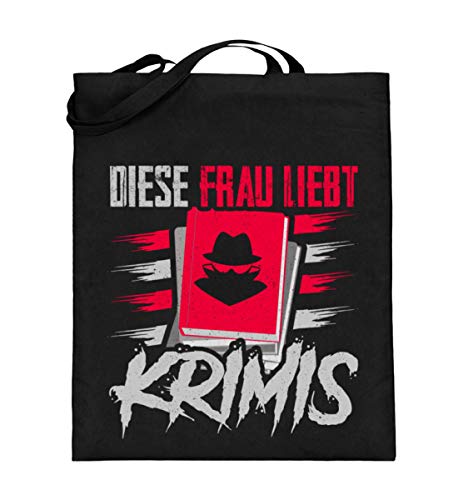 Chorchester Diese Frau liebt Krimis Bücher Lesen - Jutebeutel (mit langen Henkeln) von Chorchester