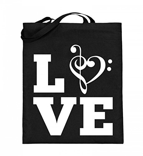 Chorchester Hochwertiger Jutebeutel (mit langen Henkeln) - LOVE - Für alle, die Musik lieben! von Chorchester