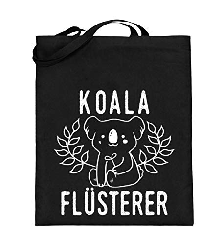 Chorchester Koala-Flüsterer für Koala-Bär Fans - Jutebeutel (mit langen Henkeln) -38cm-42cm-Schwarz von Chorchester