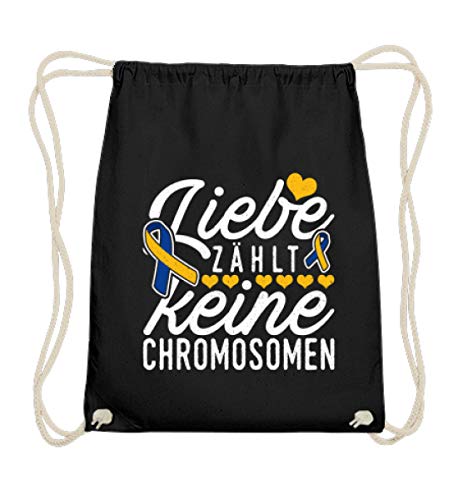 Down Syndrom Chromosomen Liebe - Baumwoll Gymsac -37cm-46cm-Schwarz von Chorchester