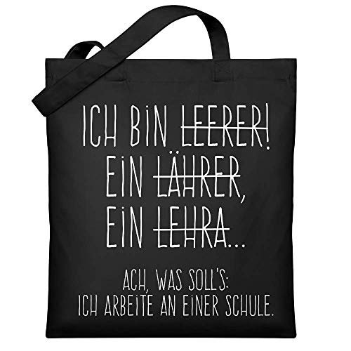 Chorchester Hochwertiger Jutebeutel (mit langen Henkeln) - Ideal für jeden Leerer - oder Lehrer, 38cm-42cm, Schwarz von Chorchester