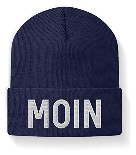 Moin Lustige Mütze für Norddeutsche - Beanie -M-Dunkel-Blau von Chorchester