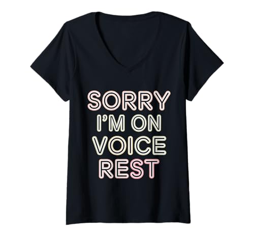 Damen Sorry I'm On Voice Rest Vokalchorsängerruhe ||- T-Shirt mit V-Ausschnitt Damen Sorry I'm On Voice Rest Vokalchorsängerruhe ||- T-Shirt mit V-Ausschnitt von Chorlebensänger