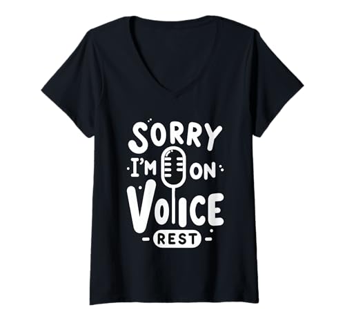 Damen Sorry I'm On Voice Rest Vokalchorsängerruhe |||- T-Shirt mit V-Ausschnitt Damen Sorry I'm On Voice Rest Vokalchorsängerruhe |||- T-Shirt mit V-Ausschnitt von Chorlebensänger