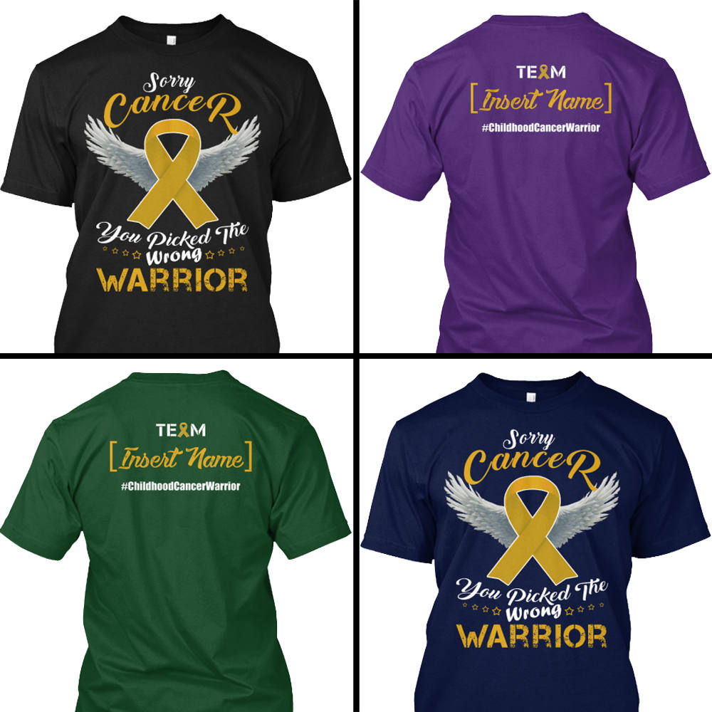 Personalisierte Kindheit Krebs Bewusstsein Shirt, Gold Band Krieger T-Shirt, Benutzerdefinierte Team Name Kämpfer Überlebenden Unterstützung von ChosenchicStudio