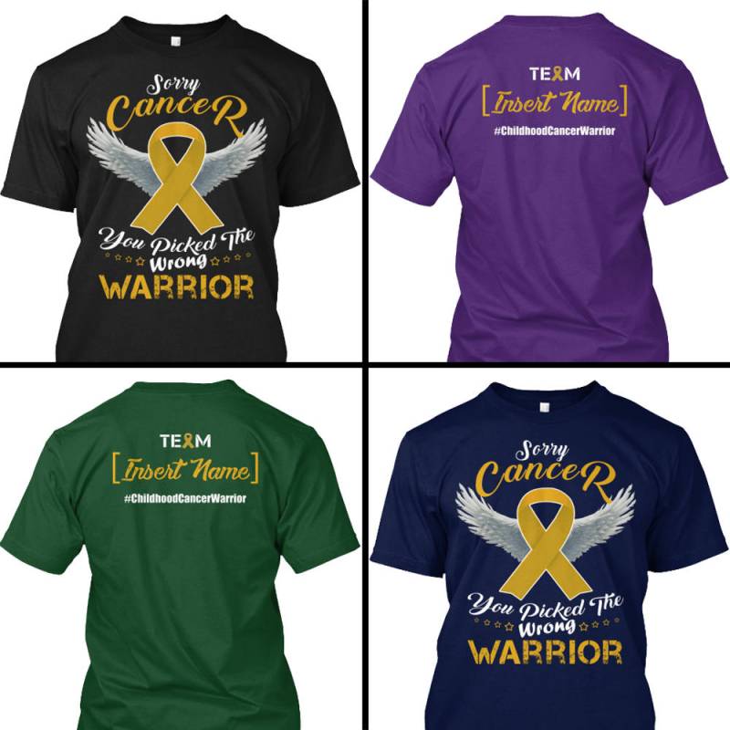 Personalisierte Kindheit Krebs Bewusstsein Shirt, Gold Band Krieger T-Shirt, Benutzerdefinierte Team Name Kämpfer Überlebenden Unterstützung von ChosenchicStudio