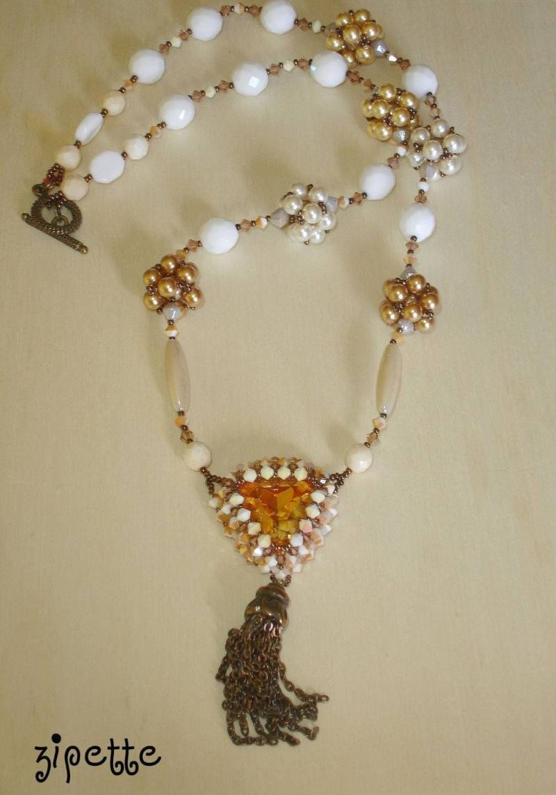 Halskette Kristall Quaste Weißgold Halskette Kristall Quaste Weißgold von Chouettesbijoux