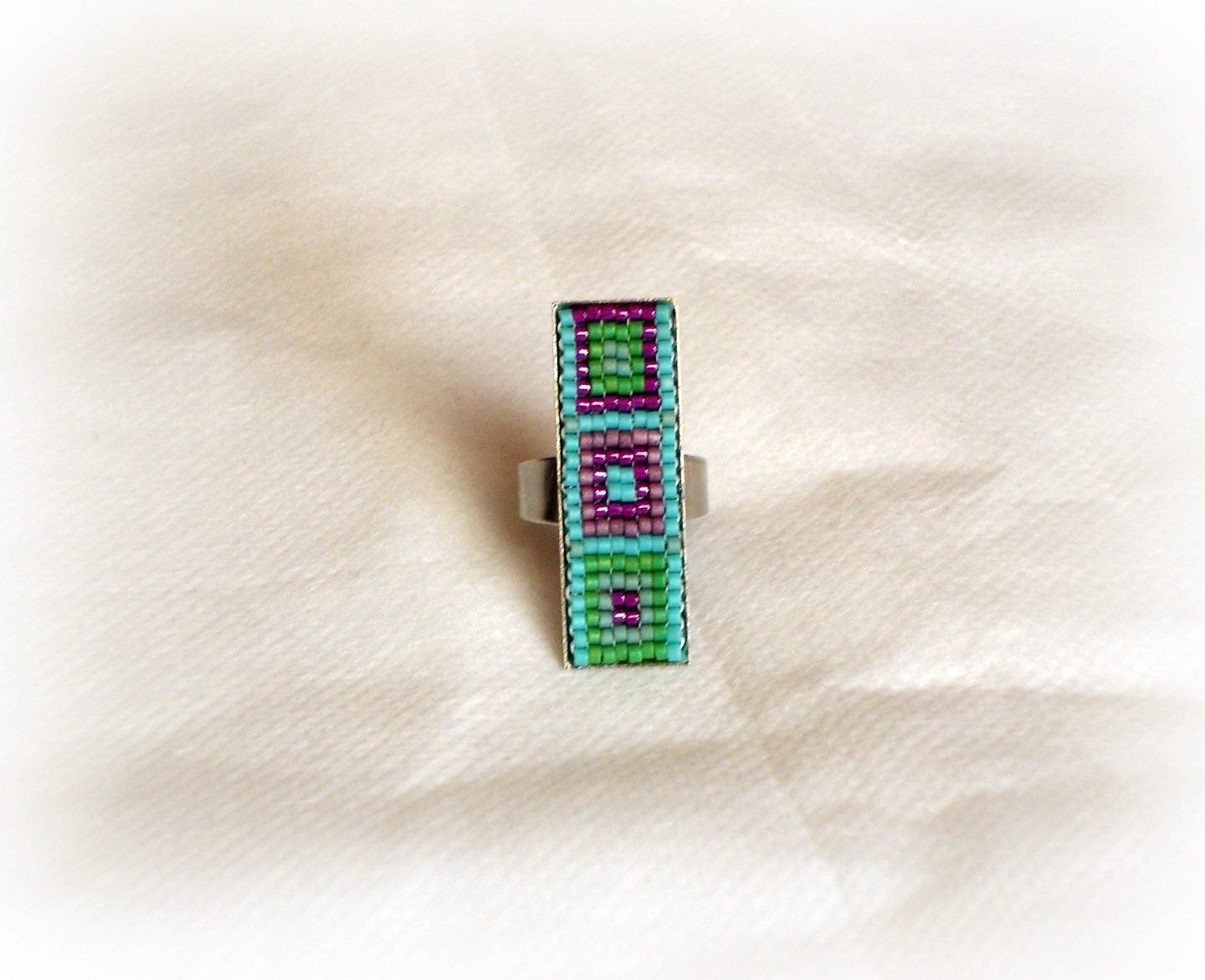 Ring-Mosaik-Effekt Gewebt von Chouettesbijoux