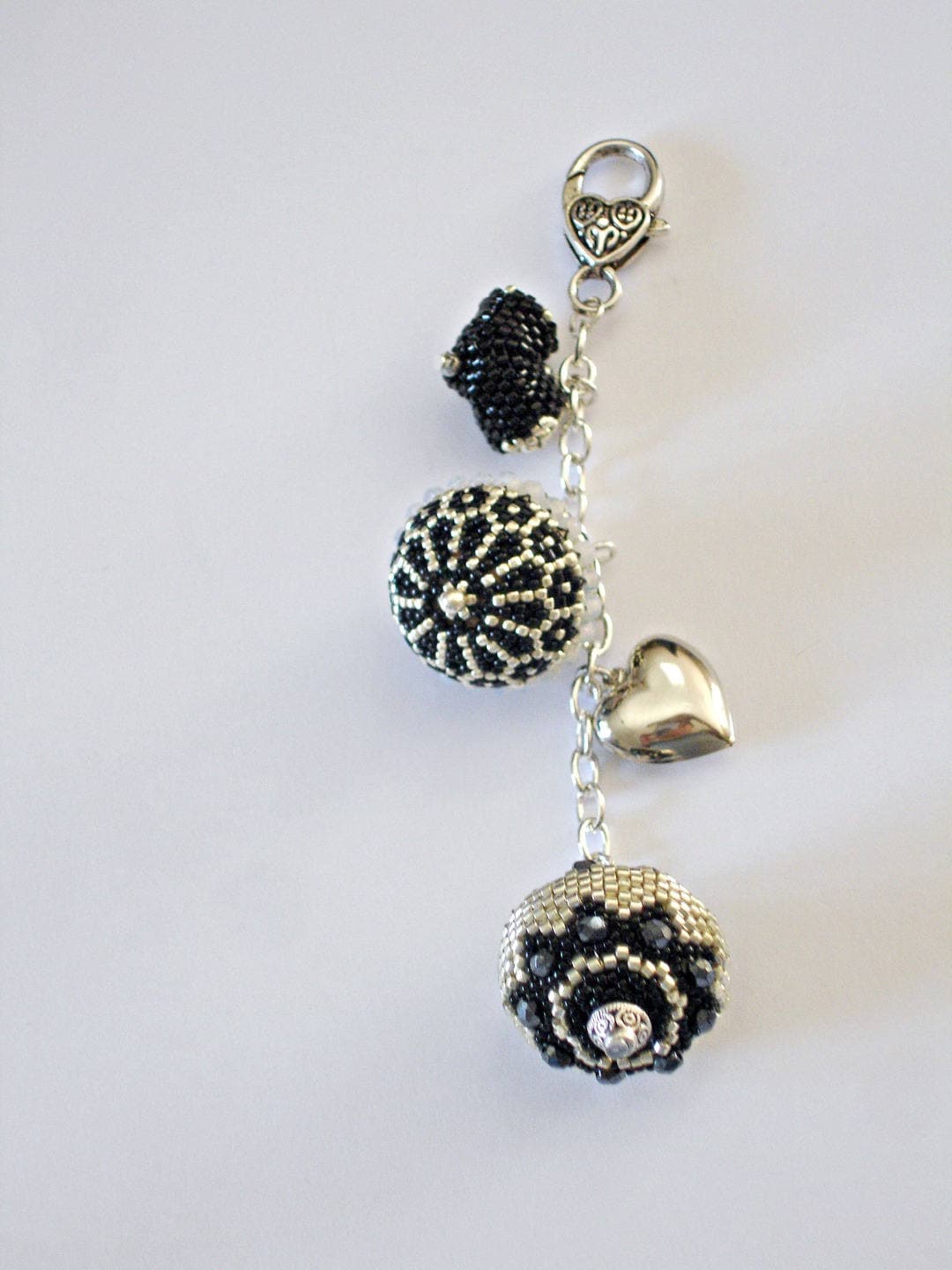 Tasche Schwarz/Silber Schmuck, Perlen Kugeln von Chouettesbijoux