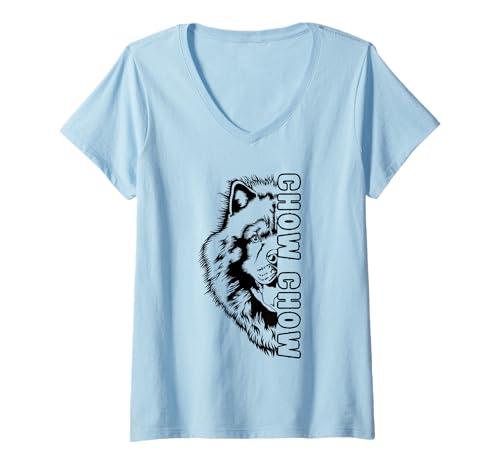 Damen Chow Chow Hund Herrchen Frauchen Chow Hund Hunde T-Shirt mit V-Ausschnitt von Chow Chows Mama Mom Gift Hunde Geschenk
