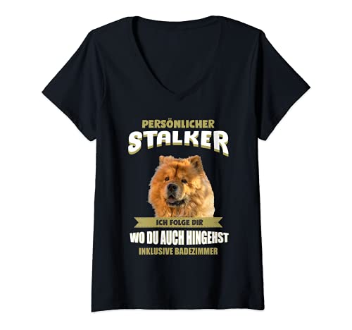Damen Chow Chow Hund - Chow Chow T-Shirt mit V-Ausschnitt Damen Chow Chow Hund - Chow Chow T-Shirt mit V-Ausschnitt von Chow Chow Hund - Chow Chow