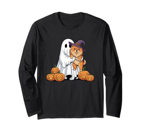 Lustiger Geister-Chow Chow Kürbis Halloween Kinder Herren Damen Langarmshirt von Chow Chow Lovers Cute Halloween Outfits Boy Girl