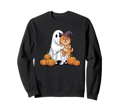 Lustiger Geister-Chow Chow Kürbis Halloween Kinder Herren Damen Sweatshirt von Chow Chow Lovers Cute Halloween Outfits Boy Girl