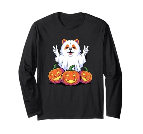 Lustiger Chow-Chow Ghost Pumpkin Boo Halloween Kinder Herren Damen Langarmshirt Lustiger Chow-Chow Ghost Pumpkin Boo Halloween Kinder Herren Damen Langarmshirt von Chow Chow Lovers Halloween Ghost Pumpkin Outfits