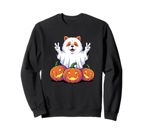 Lustiger Chow-Chow Ghost Pumpkin Boo Halloween Kinder Herren Damen Sweatshirt von Chow Chow Lovers Halloween Ghost Pumpkin Outfits