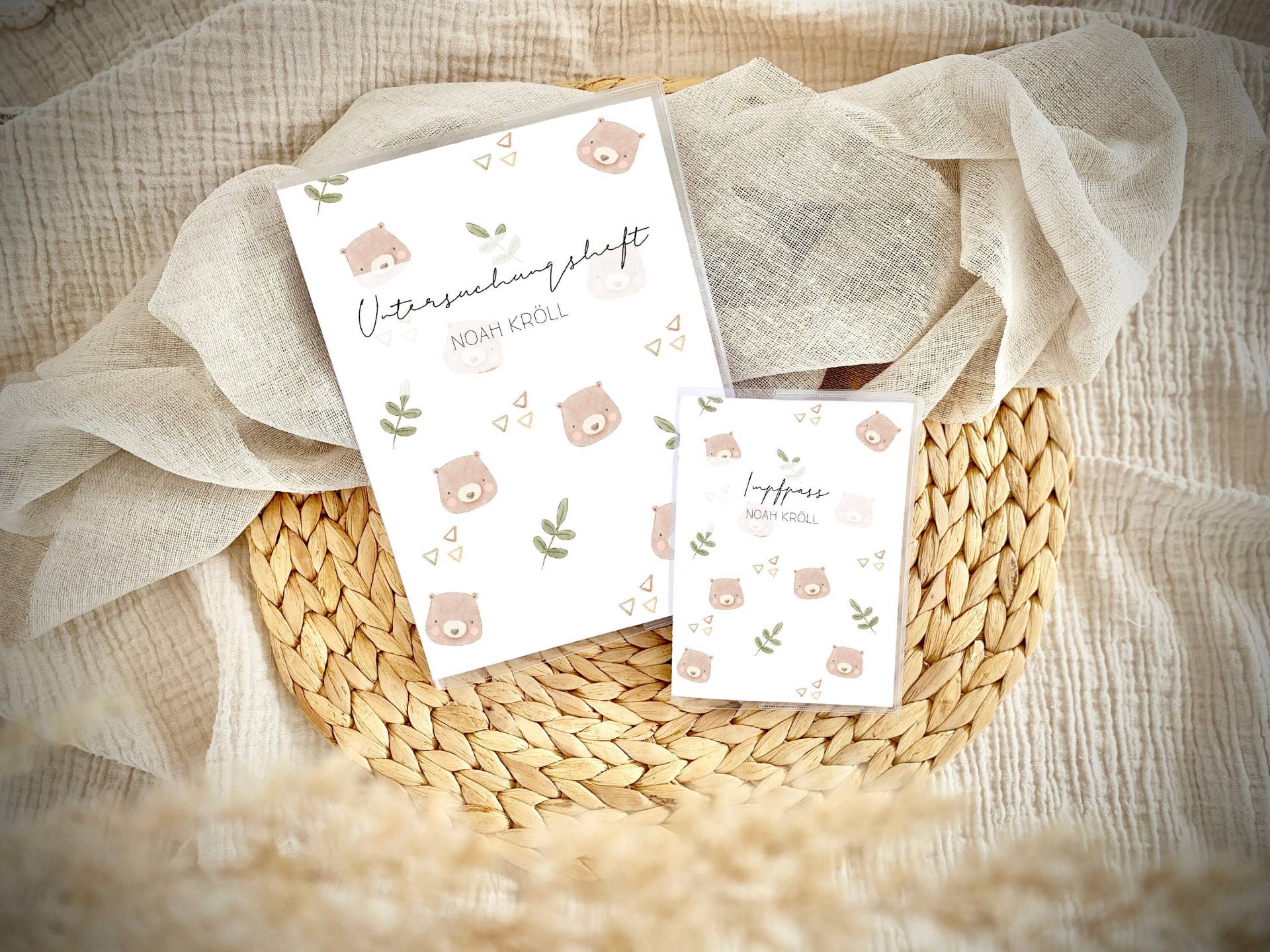 Hülle Uheft & Impfpass Personalisierbar Bärchen von Chreativwelt