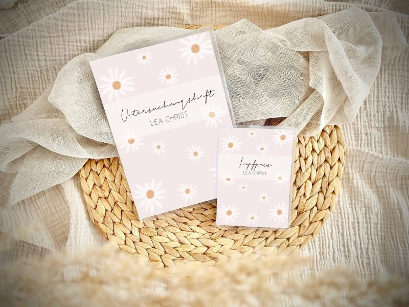 Hülle Uheft & Impfpass Personalisierbar Gänseblümchen von Chreativwelt