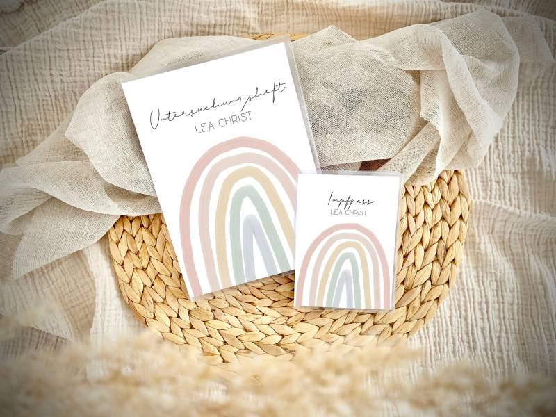 Hülle Uheft & Impfpass Personalisierbar Regenbogen von Chreativwelt