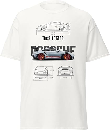 ChriStyle T-Shirt 911 Herren Kinder T-Shirt Modell GT3 Car Rs Racing Auto Turbo S, Weiß, Medium von ChriStyle