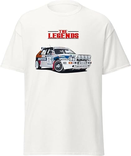 ChriStyle T-Shirt Delta Herren Kinder Integral-T-Shirt Modell Repsol Classic Car Racing Auto Rallye Legend, Weiß, XL von ChriStyle